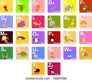 Animals Animal Alphabet Stock Vector (Royalty Free) 76609588 | Shutterstock