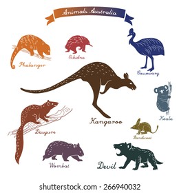 Australian Animals Silhouette Images, Stock Photos & | Shutterstock