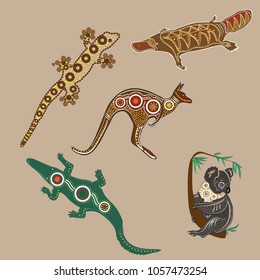 Animals of Australia Aboriginal Figures