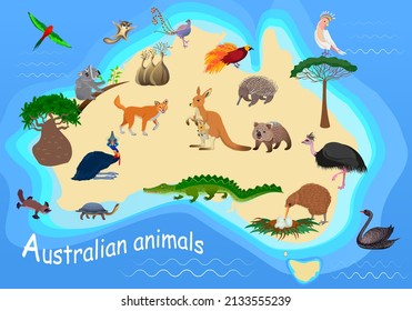 3,968 Australian map and animals Images, Stock Photos & Vectors ...