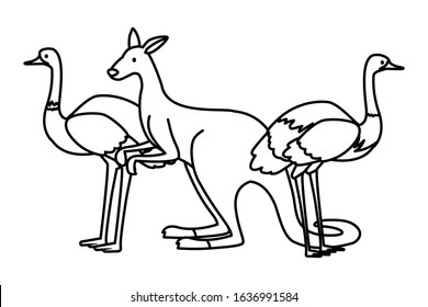 Animals of Australia on white background. vector illustration design.