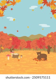 Animals in the autumn forest.
vector illustration