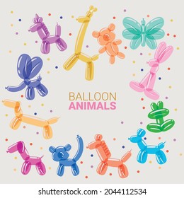 animals balloons card and balloons