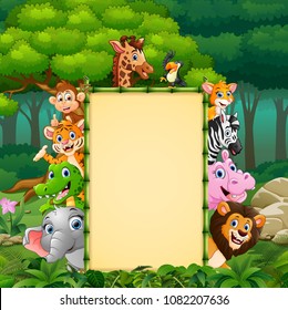 Animals with the bamboo blank sign