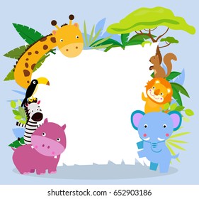 Animals and banner