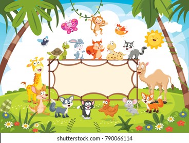 Animals Banner Vector Illustration