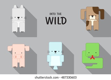animals in basic shape