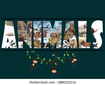 TIERE Große Schriftart Erstseitenbuch 
