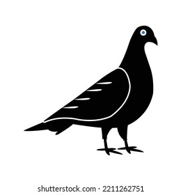 Animals bird pigeons pets icon | Black Vector illustration |