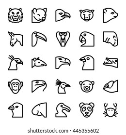 Animals and Birds Vector Icons 1