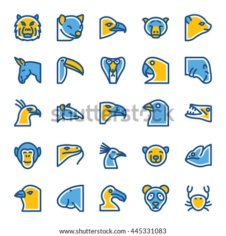 Animals and Birds Vector Icons 1
