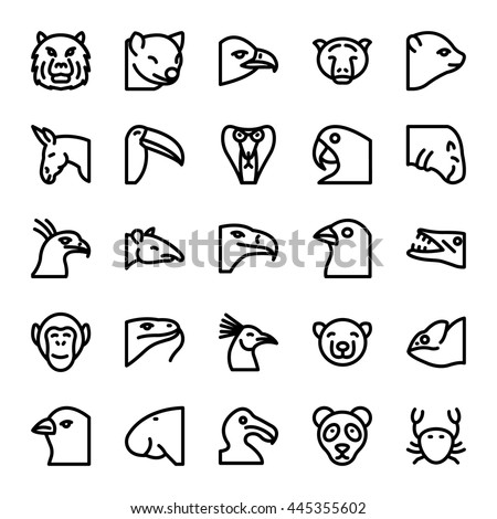 Animals and Birds Vector Icons 1