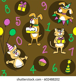 Animals Birthday design for gift wrapping paper