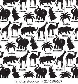 Animals black silhouette 