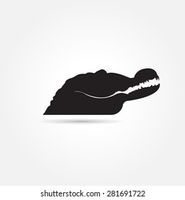 Animals in black Vector image of an crocodile on  background