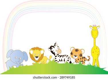 animals with blank border