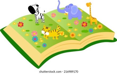 Animals and book