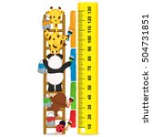 animals brush paint strip for measure the child growth - vector illustration, eps
