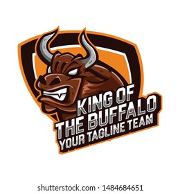 Animals buffalo Head Logo Badge esports