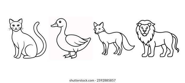 Animals bundle Animal Line art