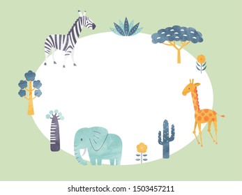 animals and cactus in savanna