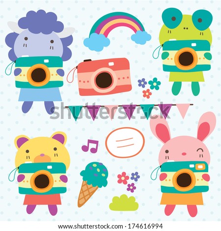 animals camera clip art