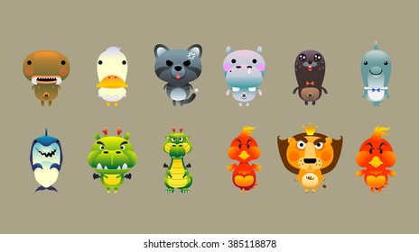 Animals cartoon character design