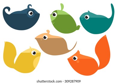 Animals. Cartoon Characters. Vector Illustration.