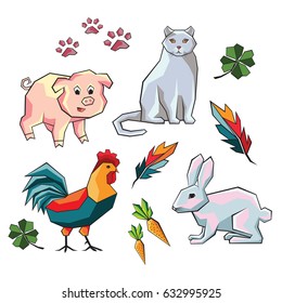 Animals cartoon on white background.
