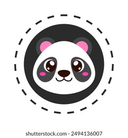 Animals cartoon. Panda animal cartoon. Digital art illustration.