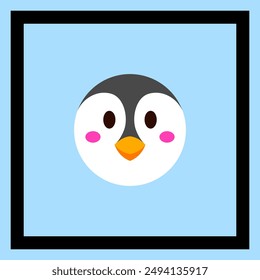 Animals cartoon. Penguin animals cartoon. Digital art illustration.