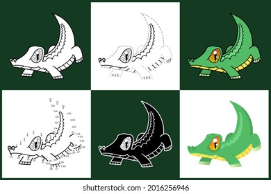 Animals cartoon set of ALLIGATOR, Vector illustration
