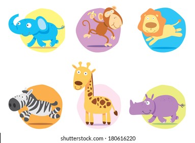 animals cartoon style.