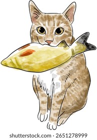 Animals Cat Dog Watercolor Hand Painted