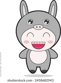 animals character with donkey vector