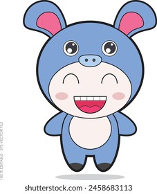animals character with hippopotamus vector