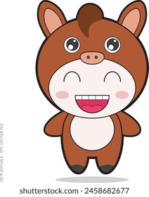 animals character with horse vector