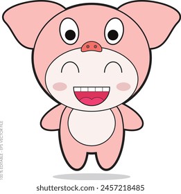animals character with pig vector