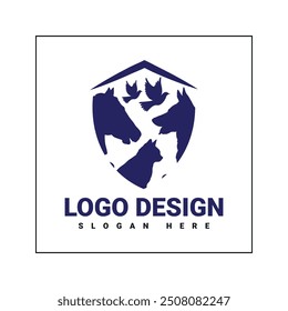 A Animals Charity Logo Design purple color