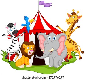 animals in circus cartoon