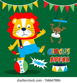 animals circus funny cartoon,vector illustration