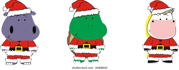 animals claus cartoon in vector format very easy to edit