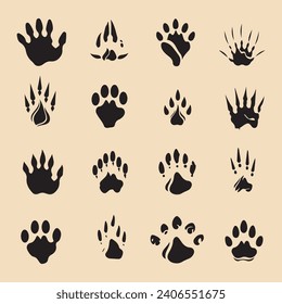 Animals claw scratches black silhouette vector clip art