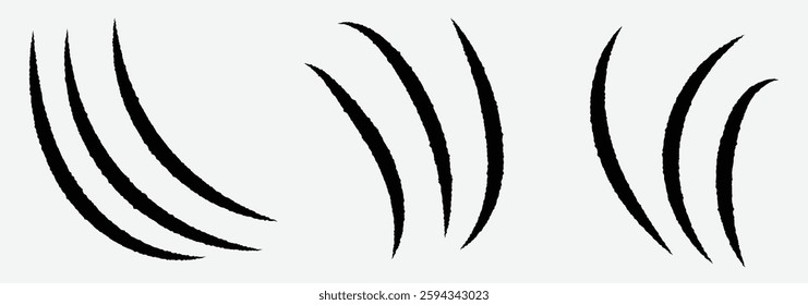 Animals claws scratch scrape track. Claws scratches icon. Claws icons. Scratches collection. Black scrape of animals. vector illustration