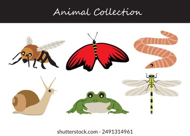 Animals collection. Flat style vector illustration.