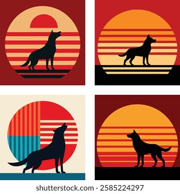 animals collection vector, farm animals silhouettes, set bundle six 