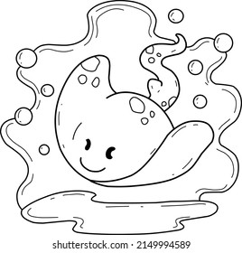 animals coloring book alphabet. Isolated on white background. Vector cartoon stingray.
