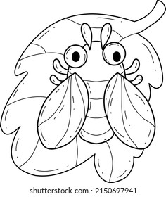animals coloring book alphabet. Isolated on white background. Vector cartoon cicada.