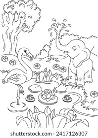 Animals coloring page stock illustration 