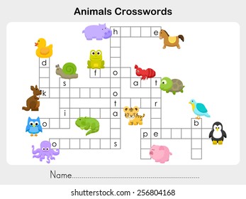 Animals Crosswords - Worksheet for education